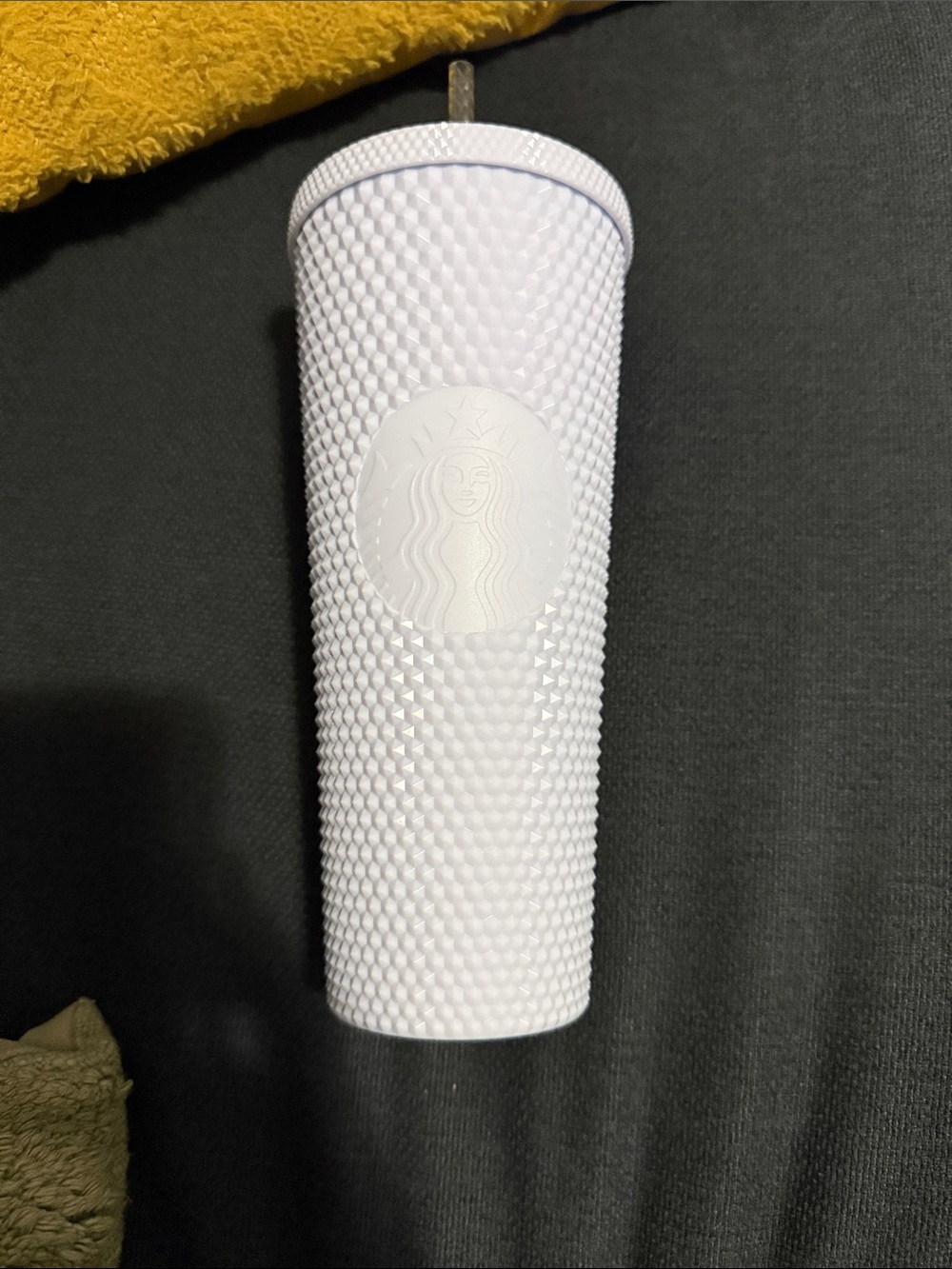 Starbucks White Textured Studded Tumbler with Straw